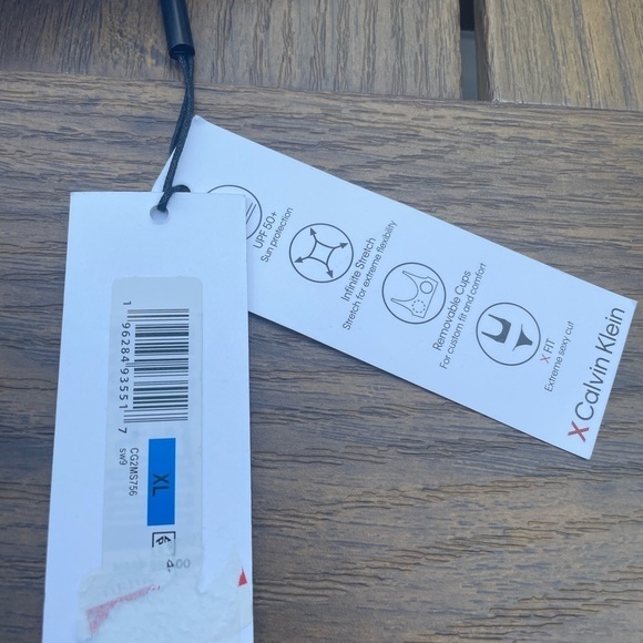 Calvin Klein SOFT WHITE Deep U-Back Logo One-Piece Swimsuit X-Large y2k boho - Picture 8 of 9